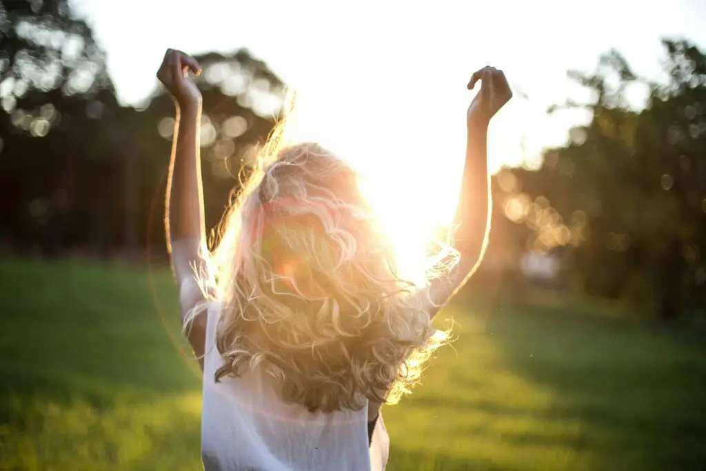 A person feeling happy after depression therapy