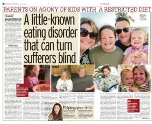 Snippet from The Mirror newspaper featuring ARFID specialist, Mona Hansen